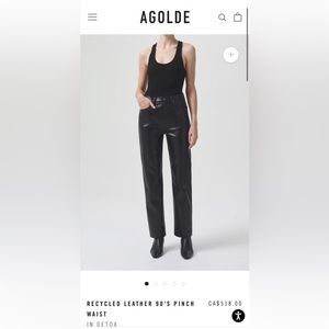 AGOLDE RECYCLED LEATHER 90’s PINCH WAIST